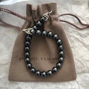 David Yurman Men's Spiritual Bead Bracelet w Hematite 8mm 8.25”